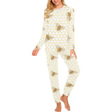 Bee honeycomb seamless design pattern Women's All Over Print Pajama Set