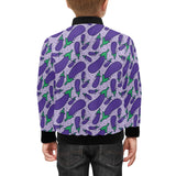 Eggplant Pattern Print Design 03 Kids' Boys' Girls' Bomber Jacket