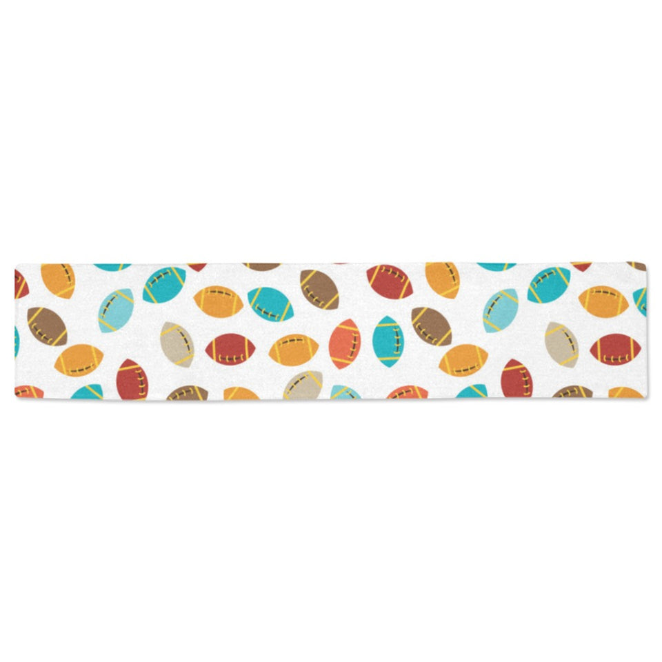Colorful american football ball pattern Table Runner