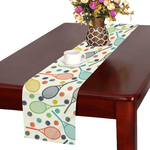 Tennis Pattern Print Design 03 Table Runner