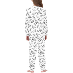Pigeon Pattern Print Design 05 Kids' Boys' Girls' All Over Print Pajama Set