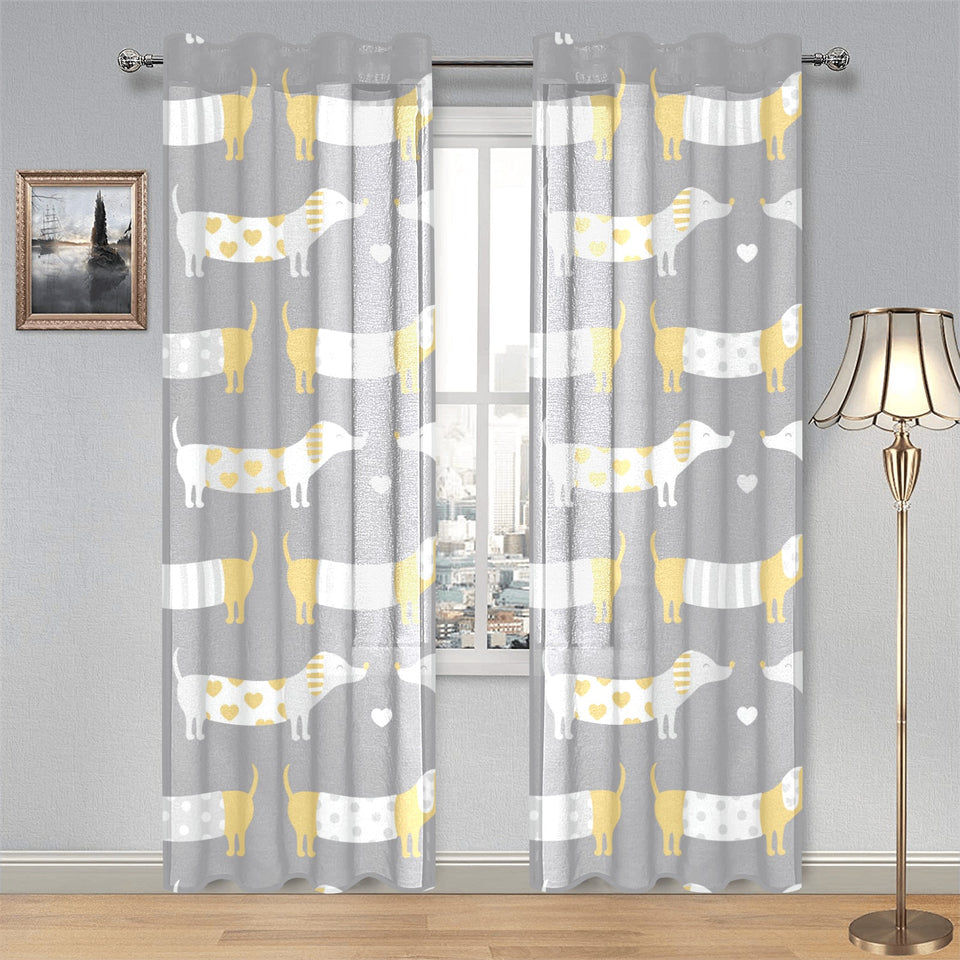 Cute dachshund dog pattern Gauze Curtain