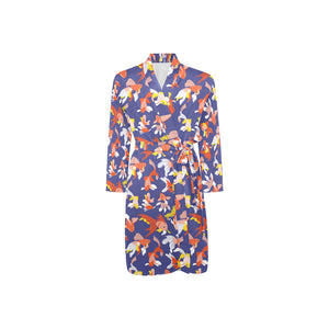 Goldfish Pattern Print Design 04 Men's Long Sleeve Belted Night Robe