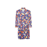 Goldfish Pattern Print Design 04 Men's Long Sleeve Belted Night Robe