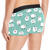 Cute sheep green background Men's All Over Print Boxer Briefs Men's Underwear