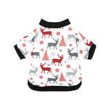 Deer tree snowflakes chrismas pattern All Over Print Pet Dog Round Neck Fuzzy Shirt