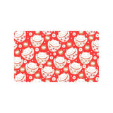 Cute Maneki neko cat red background Doormat