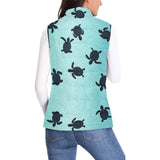 Sea turtle with blue ocean backgroud Women's Padded Vest