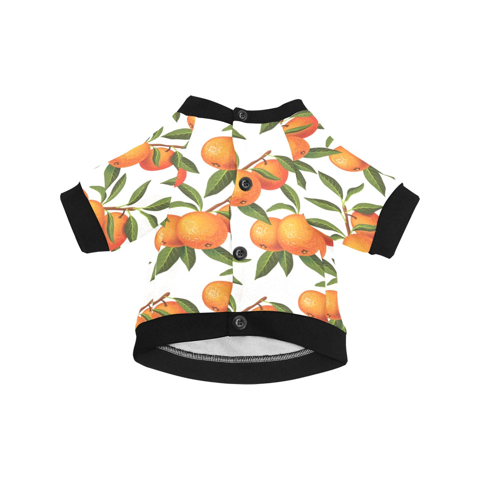 Oranges pattern background All Over Print Pet Dog Round Neck Fuzzy Shirt