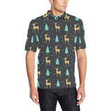 Deers star tree pattern Men's All Over Print Polo Shirt