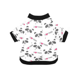 Hand Drawn faces of pandas pattern All Over Print Pet Dog Round Neck Fuzzy Shirt