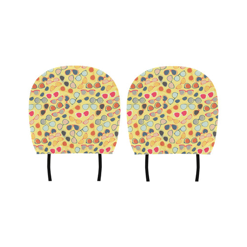 Sun Glasses Pattern Print Design 05 Car Headrest Cover