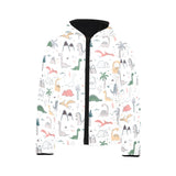 Cute cartoon dinosaurs tree pattern Kids' Boys' Girls' Padded Hooded Jacket