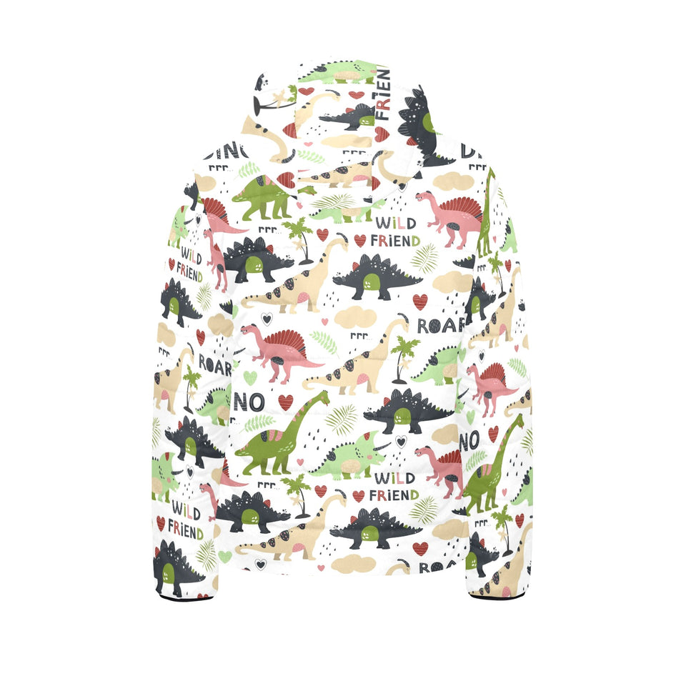 Cute dinosaurs pattern Kids' Boys' Girls' Padded Hooded Jacket