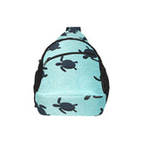 Sea turtle with blue ocean backgroud All Over Print Chest Bag