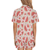 Watermelon pattern Women's V-Neck Short Pajama Set