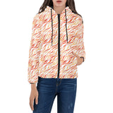 Fire flame watercolor pattern Women's Padded Hooded Jacket