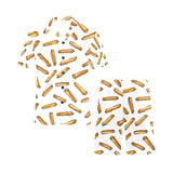 French fries potato pattern Men's V-Neck Short Pajama Set