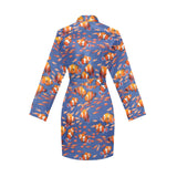 Clown Fish Pattern Print Design 04 Women's Long Sleeve Belted Night Robe