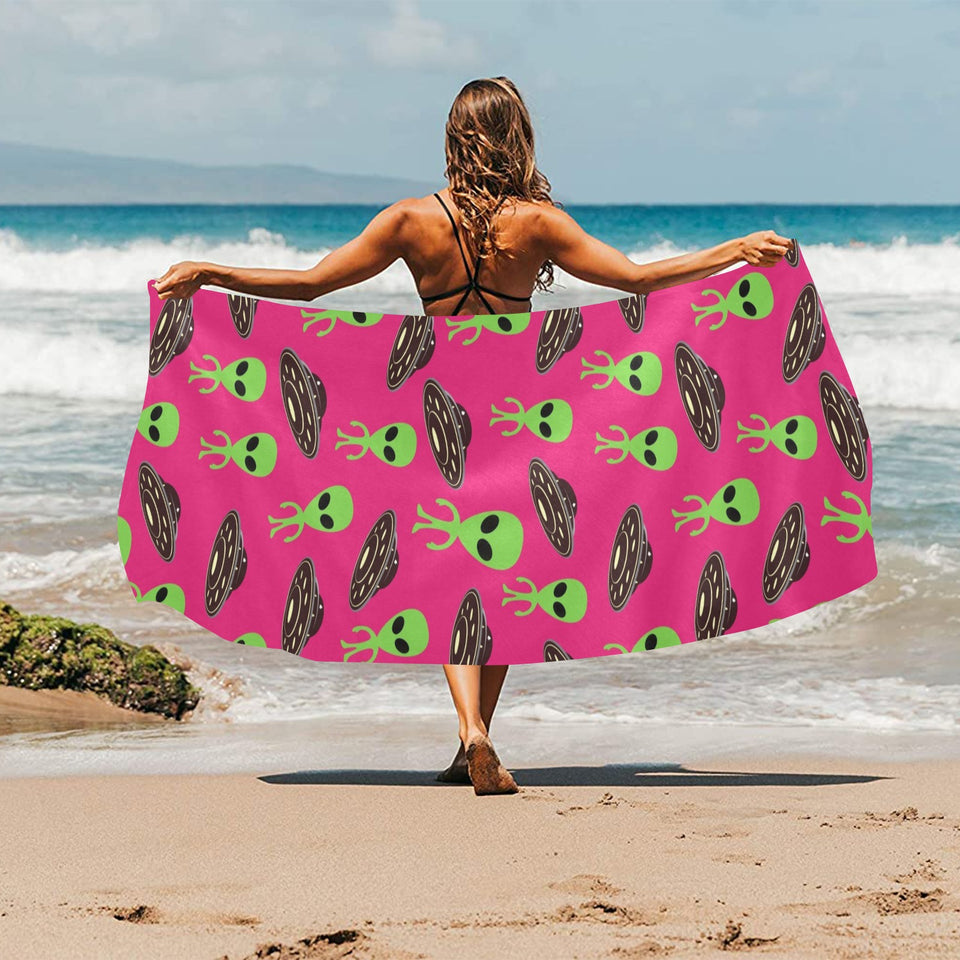 Alien Pattern Print Design 03 Beach Towel