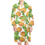 Pineapples design pattern Men's Long Sleeve Belted Night Robe