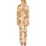 Various cookie pattern Women's Long Pajama Set