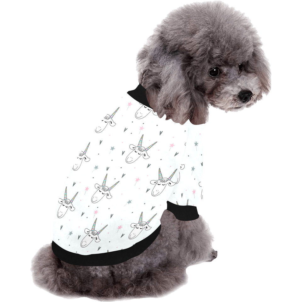 Cute goat design pattern All Over Print Pet Dog Round Neck Fuzzy Shirt