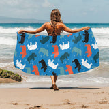 Colorful rhino pattern Beach Towel