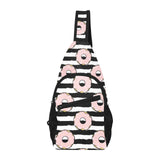 Donuts pink icing striped pattern All Over Print Chest Bag