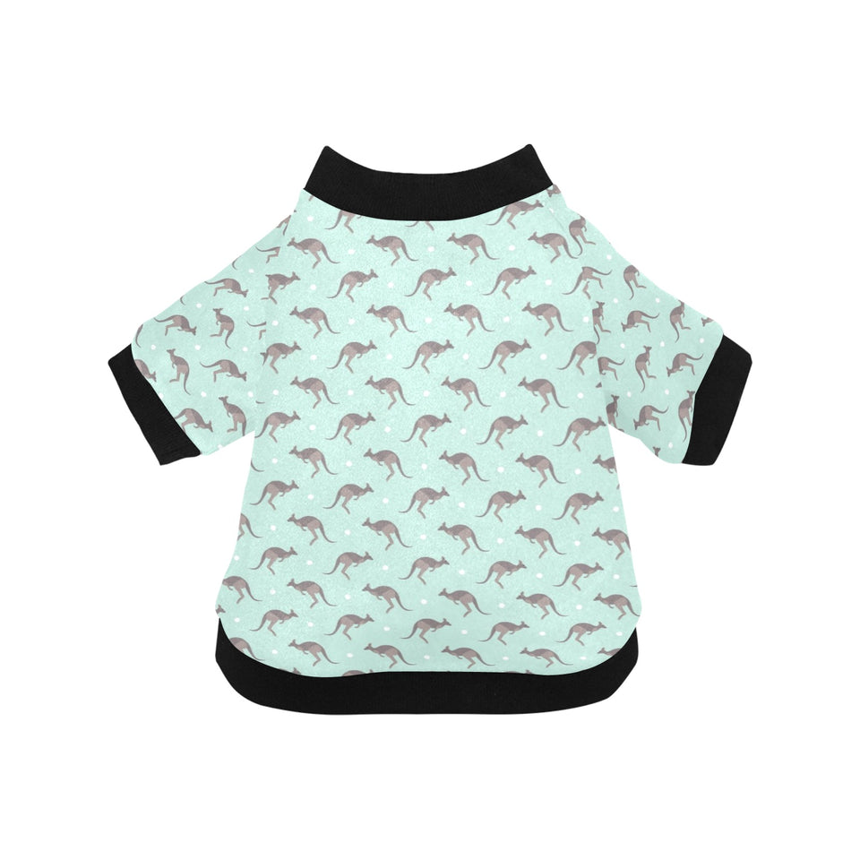 Kangaroo pattern background All Over Print Pet Dog Round Neck Fuzzy Shirt