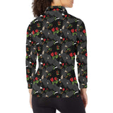 Eagle Pattern Print Design 04 Women's Long Sleeve Polo Shirt