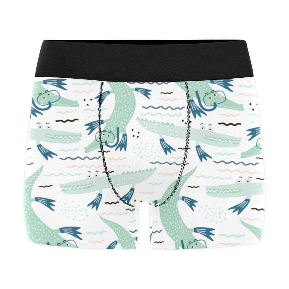 Crocodile diver pattern Men's All Over Print Boxer Briefs Men's Underwear