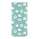 Cute sheep green background Beach Towel