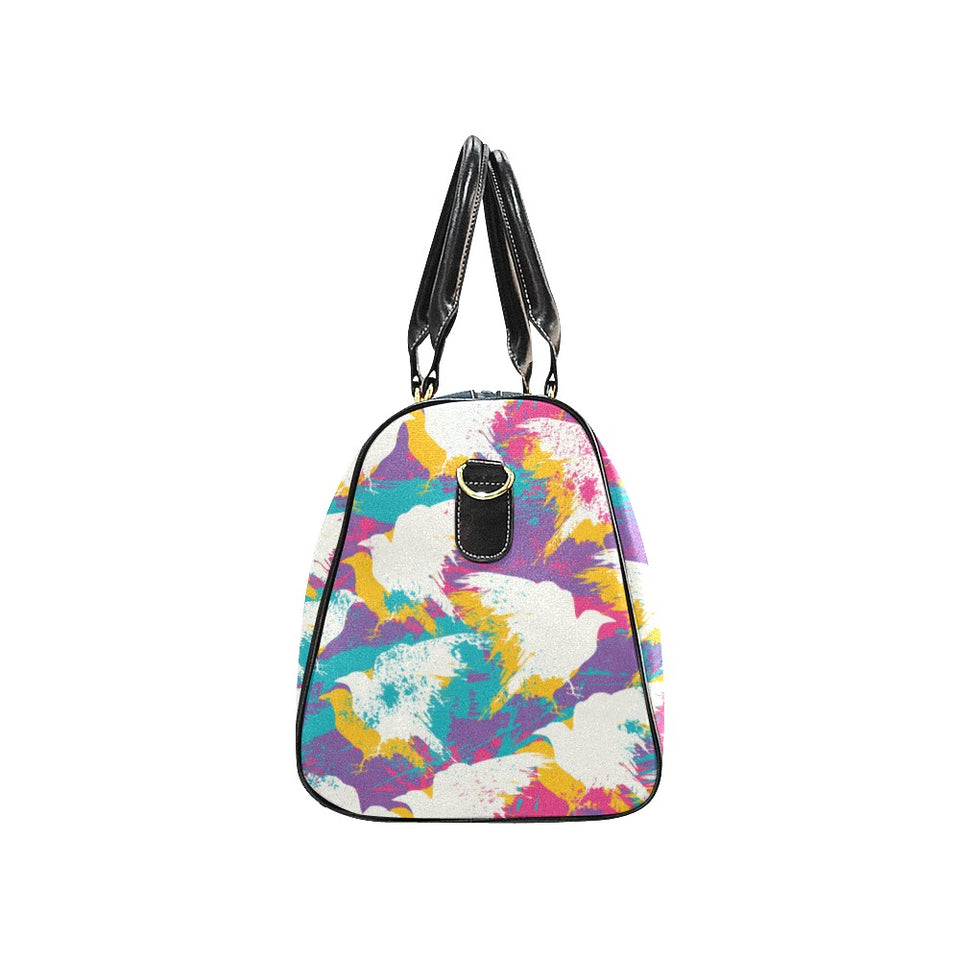 Colorful crow illustration pattern Travel Bag
