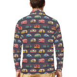 Camper Van Pattern Print Design 02 Men's Long Sleeve Polo Shirt
