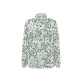 hand drawn blueberry pattern Women's Long Sleeve Polo Shirt