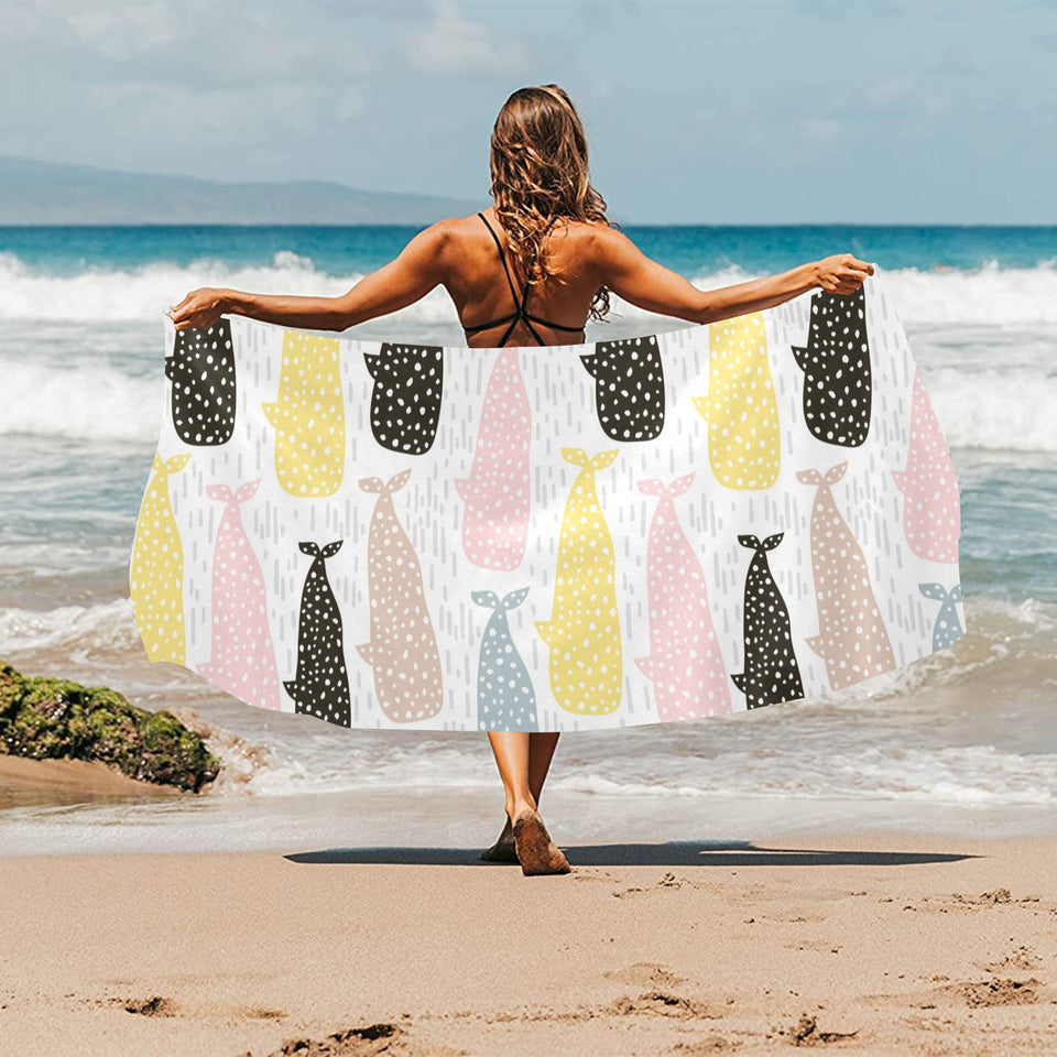 Whale dot pattern Beach Towel