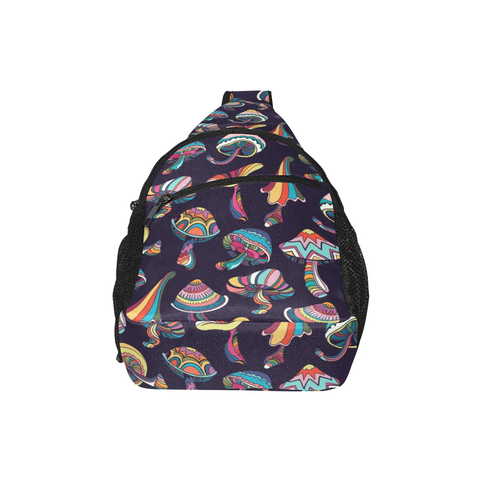 Colorful mushroom pattern All Over Print Chest Bag