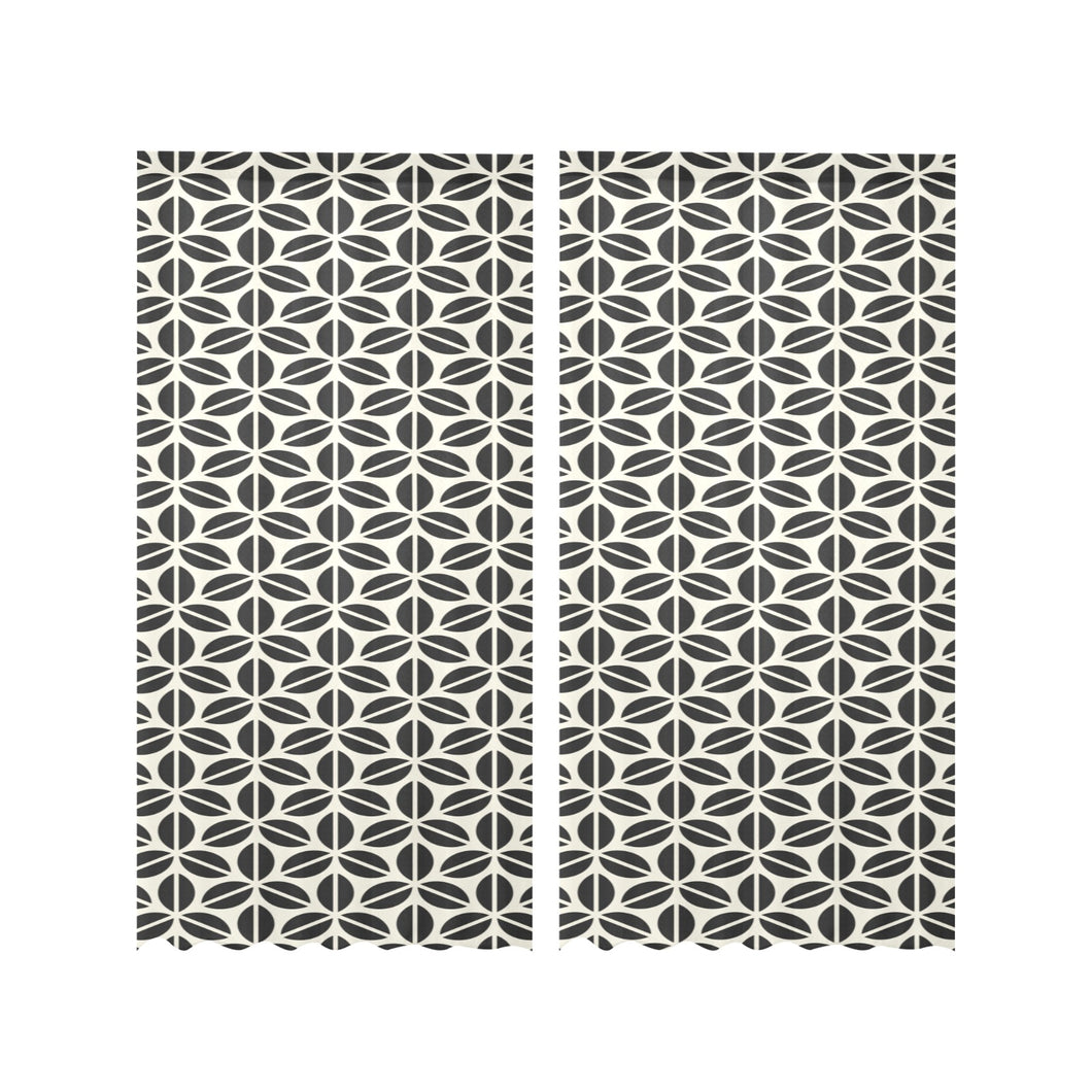 Coffee bean abstract modern pattern Gauze Curtain