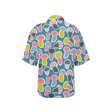 Colorful mushroom design pattern Women's All Over Print Hawaiian Shirt