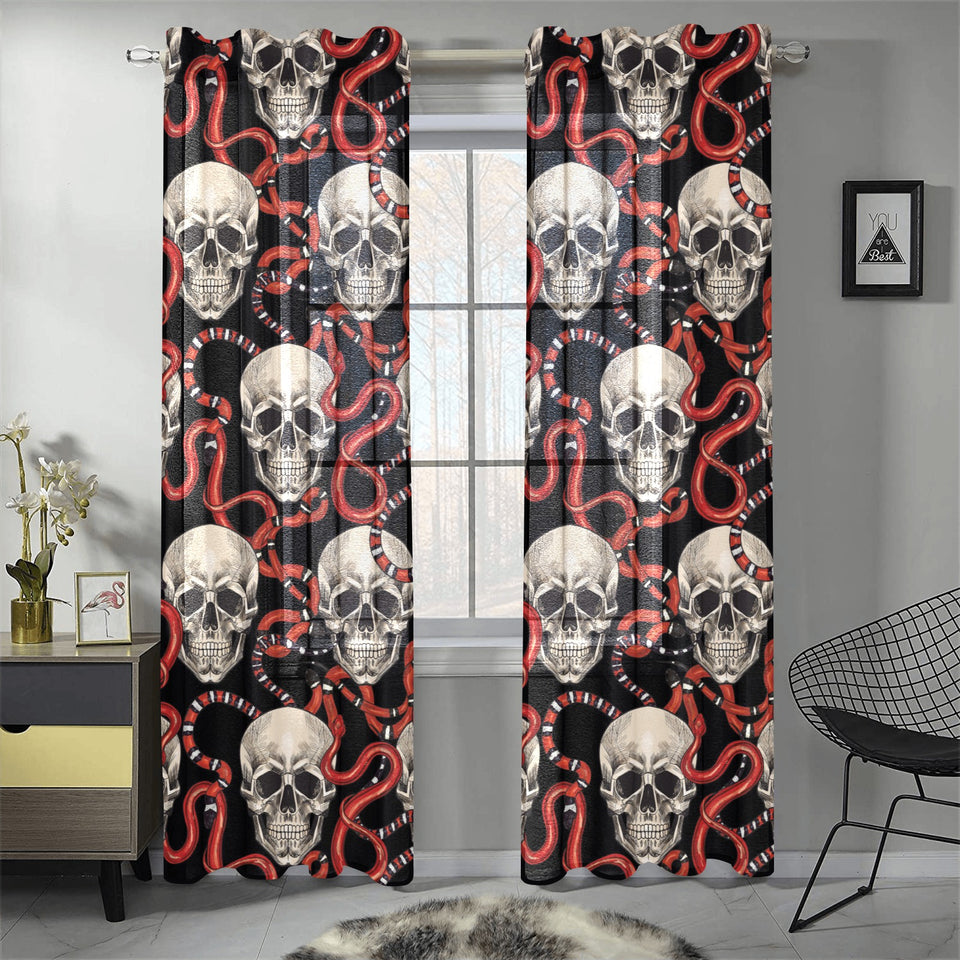 Red snake skull pattern Gauze Curtain