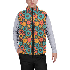 Gear Pattern Print Design 01 Men's Padded Vest
