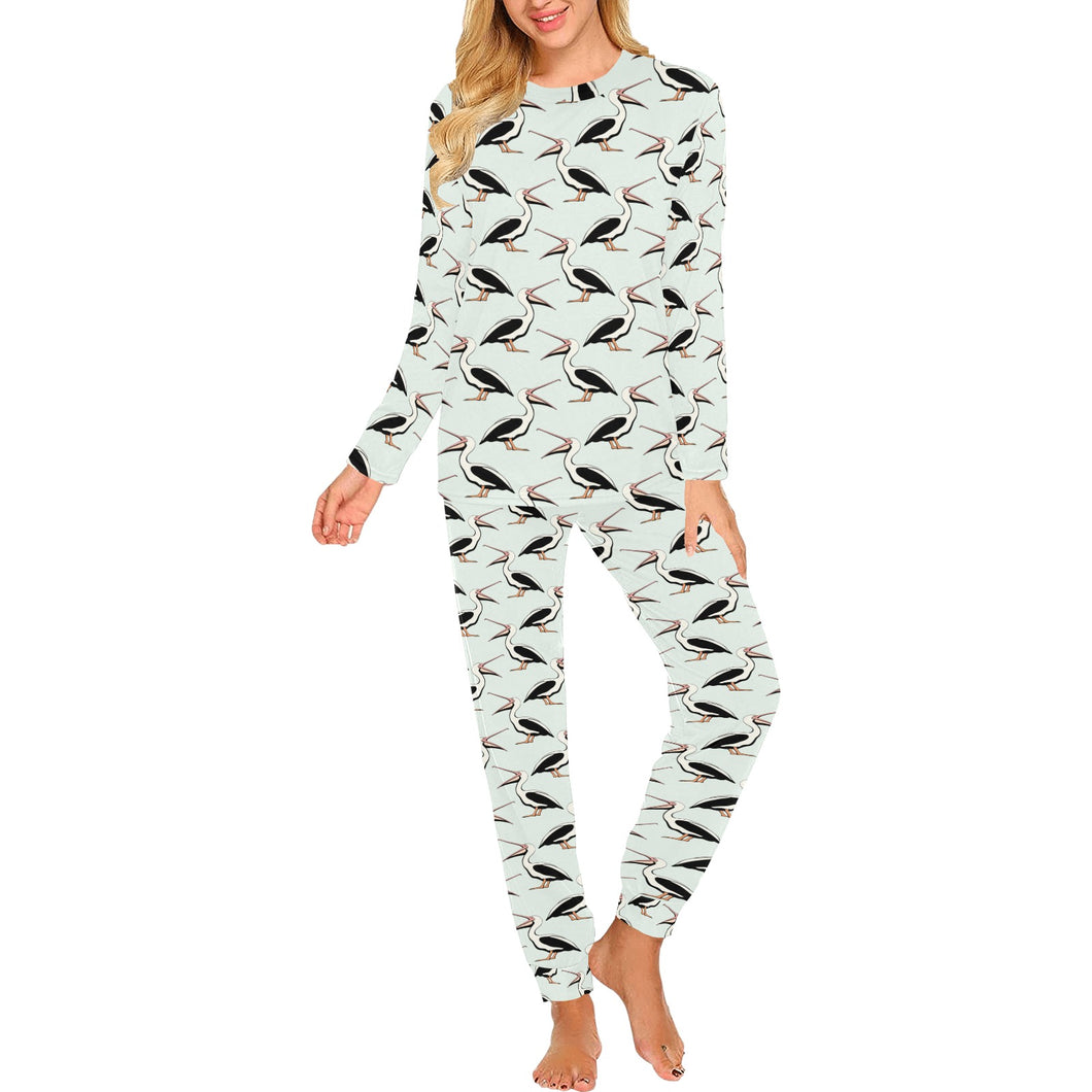 Pelican Pattern Print Design 02 Women's All Over Print Pajama Set