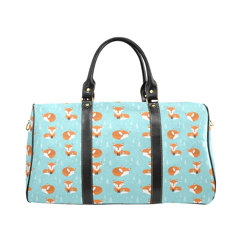 Fox pattern blue b ackground Travel Bag