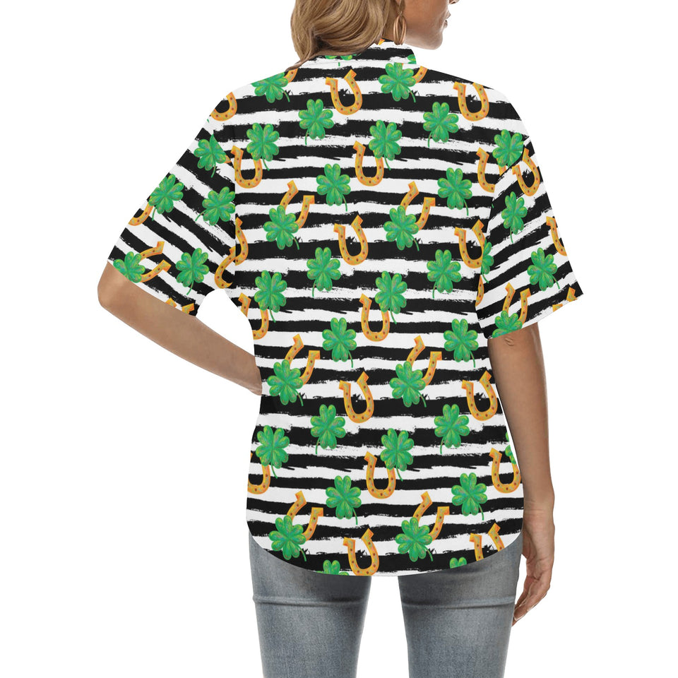 Horseshoes Pattern Print Design 01 Women's All Over Print Hawaiian Shirt