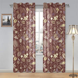 Coffee bean flower pattern Gauze Curtain