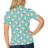 Pig Pattern Print Design 01 Women's All Over Print Polo Shirt