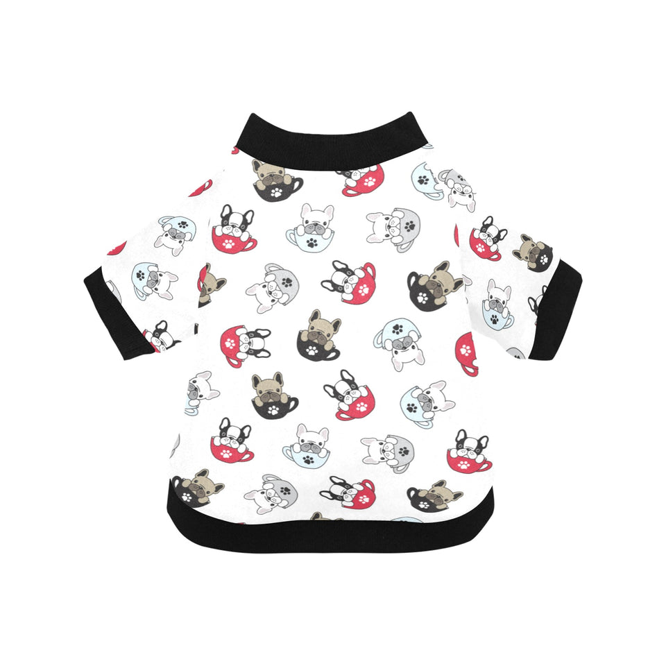 French bulldog cup paw pattern All Over Print Pet Dog Round Neck Fuzzy Shirt