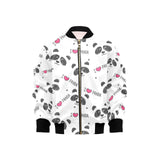 Hand Drawn faces of pandas pattern Kids' Boys' Girls' Bomber Jacket