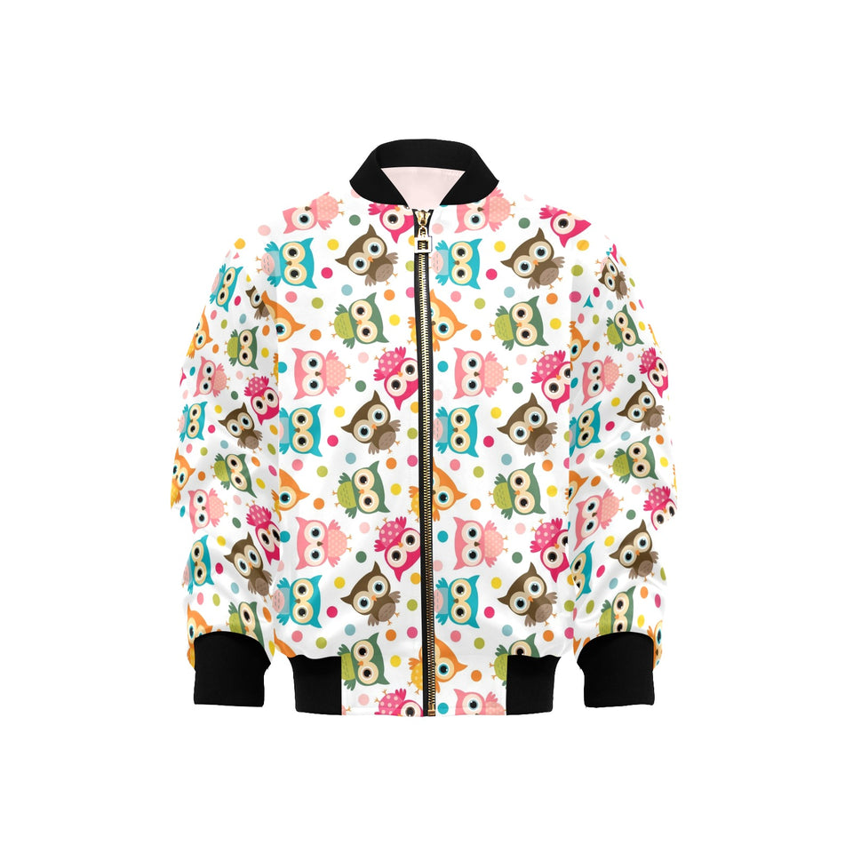 Color cute owl pattern Kids' Boys' Girls' Bomber Jacket